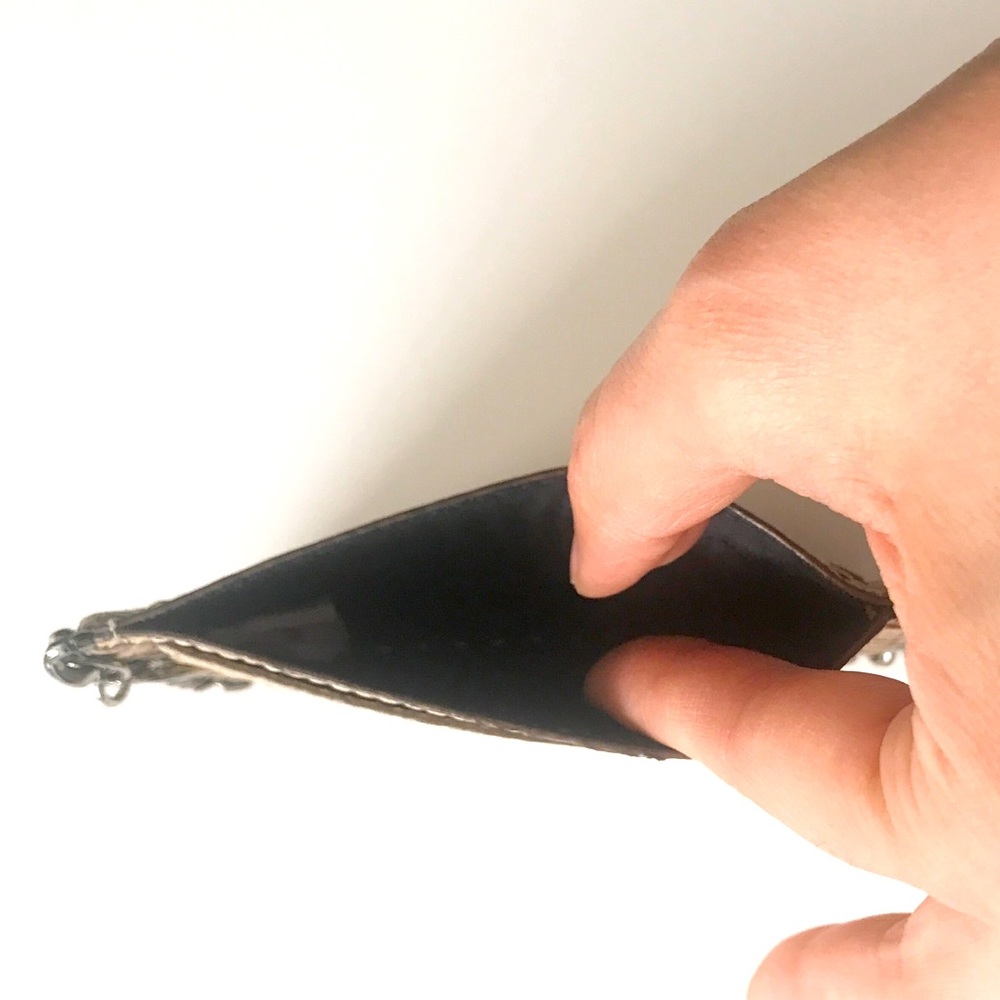 NWB Stella McCartney Metallic Gold Python Falabella Card Holder Case✨ Vegan - Picture 4 of 7